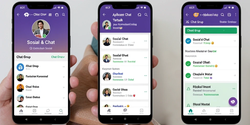 Tampilan antarmuka 6CF yang menarik untuk Chat Grup.
