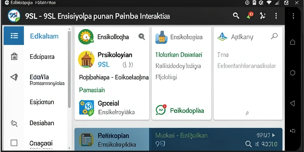 Tampilan antarmuka aplikasi Ensiklopedia 9SL yang ramah pengguna.