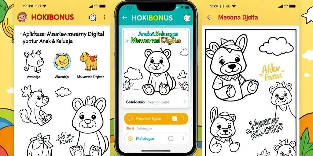 Tampilan antarmuka HOKIBONUS saat menjalankan fungsi mewarnai digital.