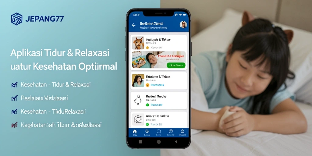 Tampilan antarmuka aplikasi JEPANG77 yang menenangkan untuk relaksasi dan tidur.