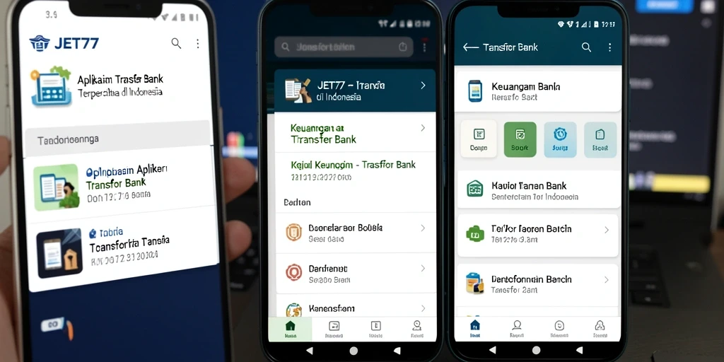 Antarmuka JET77 untuk proses Transfer Bank yang efisien.