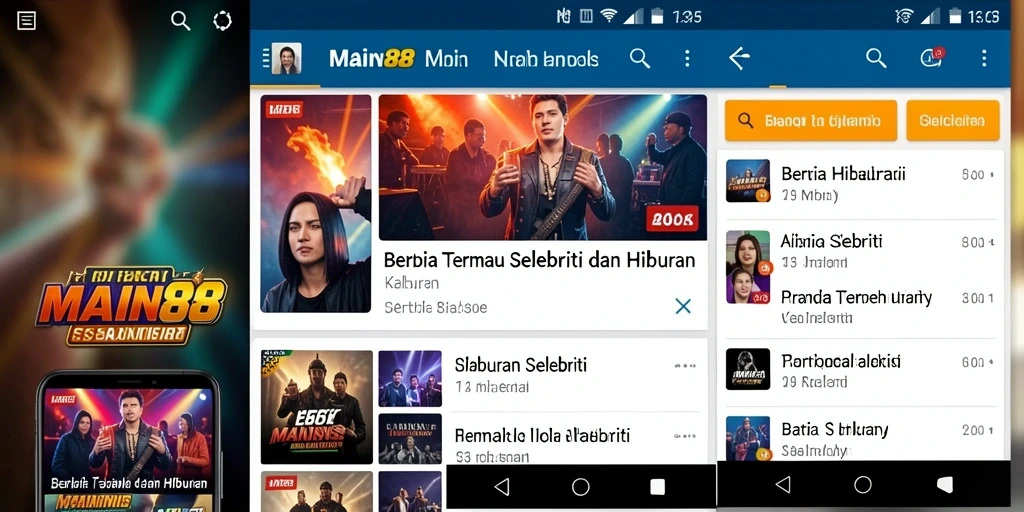 Tampilan antarmuka aplikasi MAIN88 yang menarik dan informatif.