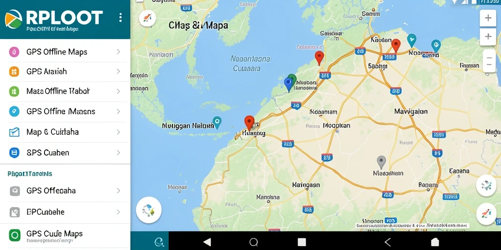 Antarmuka RPLOOT menampilkan peta offline yang detail dan informatif.