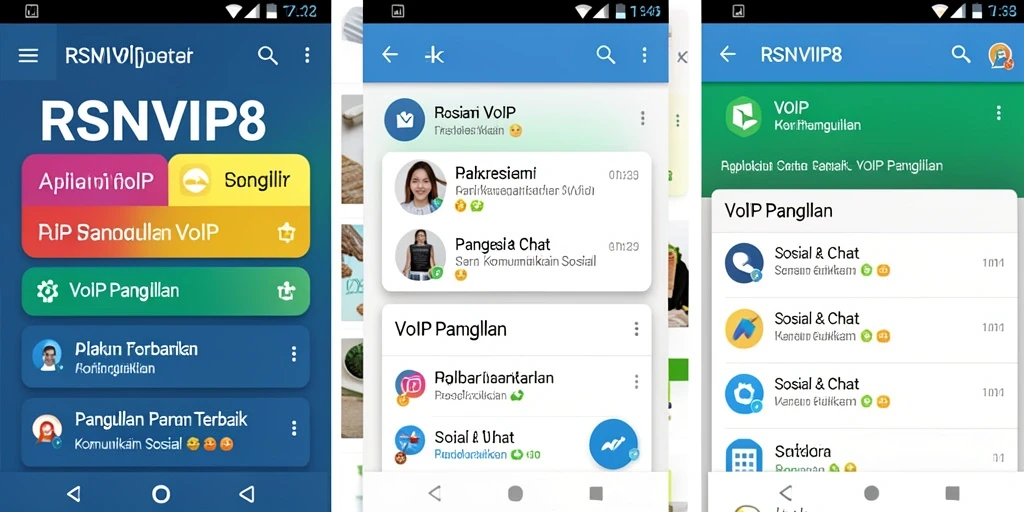 Antarmuka pengguna RSNVIP8 dengan fitur VoIP Panggilan yang menarik.