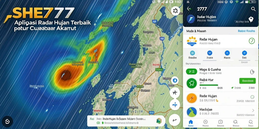 Tampilan antarmuka SHE777 dengan fitur radar hujan yang canggih.